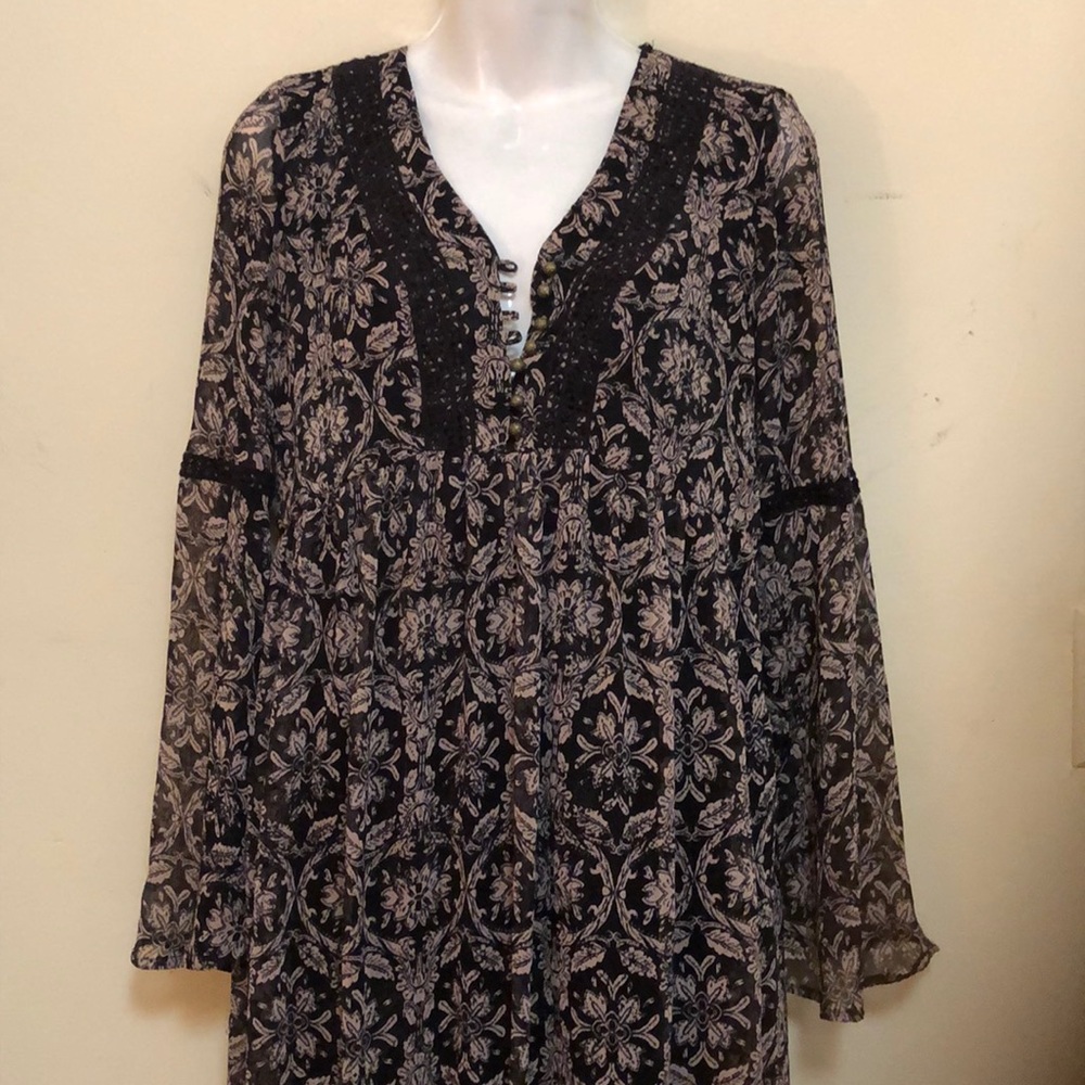 Long sleeve sheer dress